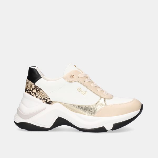 SNEAKERS À SEMELLE ÉPAISSE EXÉ 106-41EX12 BEIGE BLACK