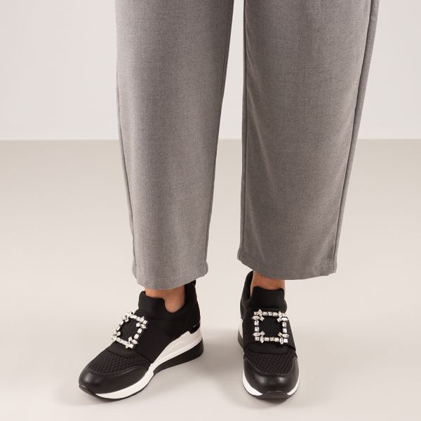 SNEAKERS COMPENSÉES EXÉ AVEC ORNEMENT 34-51EX15 NOIR