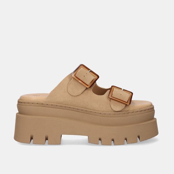 SANDALE À PLATEFORME 240621 SUEDE SAND