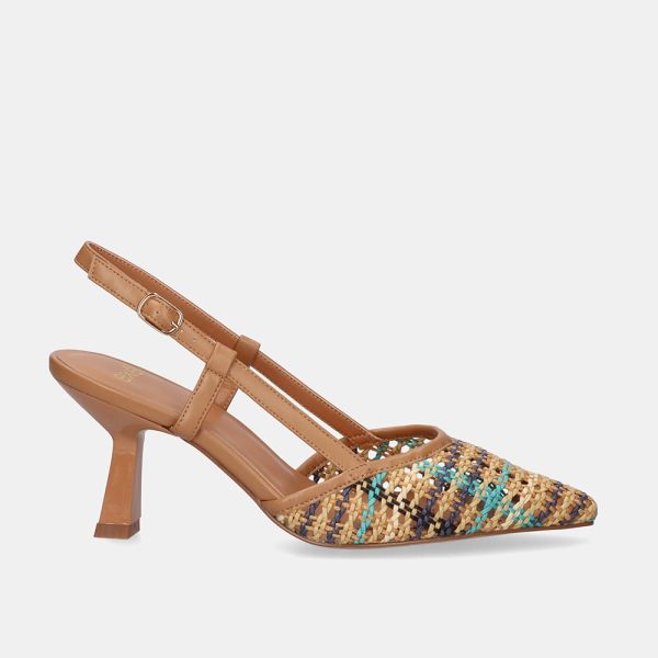 SANDALES TACÓN TRENZADA 2413-2504 RAPHIA BLEU