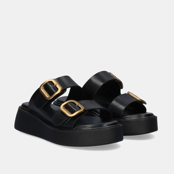SANDALE À PLATEFORME 2777231 CUIR NOIR