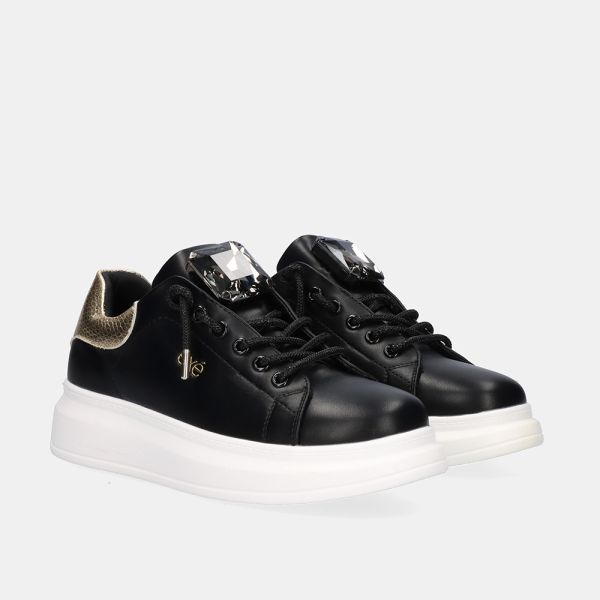 SNEAKERS EXÉ AVEC ORNEMENTS 66-42EX53 NOIR OR