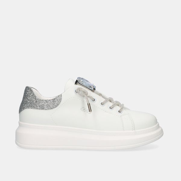 SNEAKERS EXÉ AVEC ORNEMENTS 66-42EX53 BLANC ARGENT