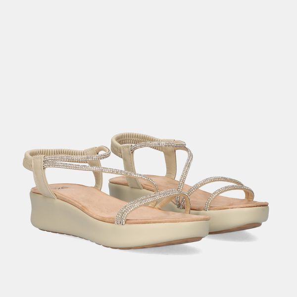 SANDALE CONFORTABLE EXÉ BZX23170-R20 STRASS BEIGE