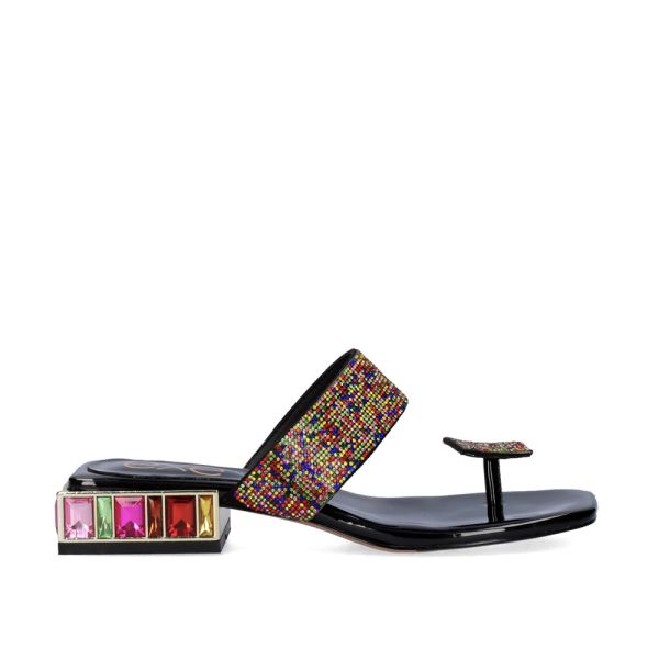 SANDALE À TALON SUMMER-272 PATENT NOIR