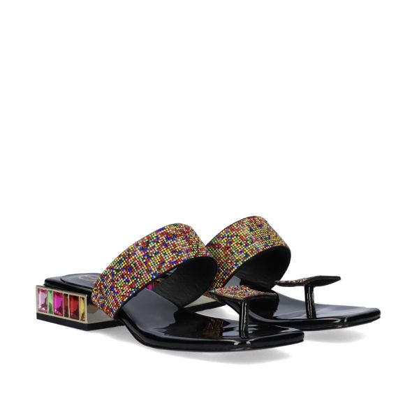 SANDALE À TALON SUMMER-272 PATENT NOIR